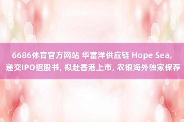 6686体育官方网站 华富洋供应链 Hope Sea， 递交IPO招股书， 拟赴香港上市， 农银海外独家保荐