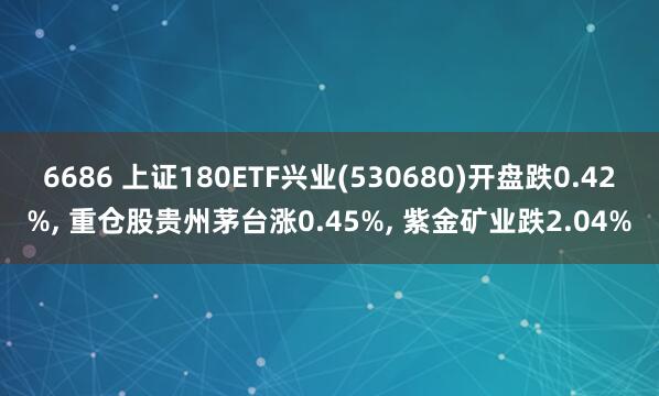 6686 上证180ETF兴业(530680)开盘跌0.42%， 重仓股贵州茅台涨0.45%， 紫金矿业跌2.04%