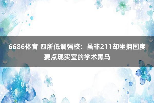 6686体育 四所低调强校：虽非211却坐拥国度要点现实室的学术黑马