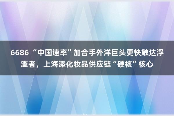 6686 “中国速率”加合手外洋巨头更快触达浮滥者，上海添化妆品供应链“硬核”核心