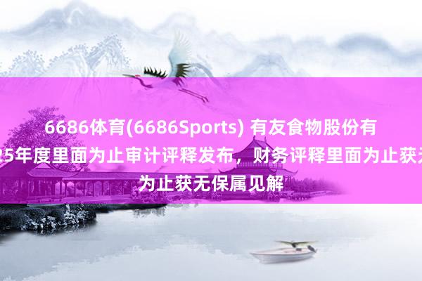 6686体育(6686Sports) 有友食物股份有限公司2025年度里面为止审计评释发布，财务评释里面为止获无保属见解