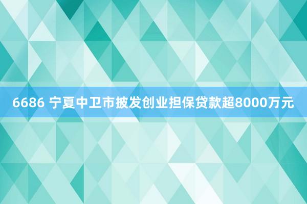 6686 宁夏中卫市披发创业担保贷款超8000万元