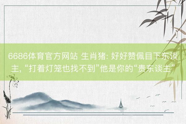 6686体育官方网站 生肖猪: 好好赞佩目下东谈主, “打着灯笼也找不到”他是你的“贵东谈主”