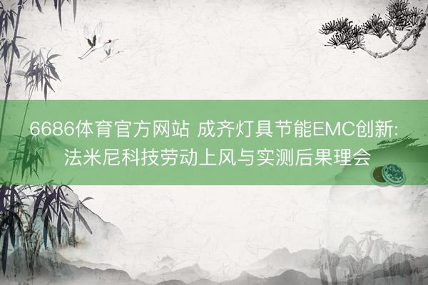 6686体育官方网站 成齐灯具节能EMC创新: 法米尼科技劳动上风与实测后果理会