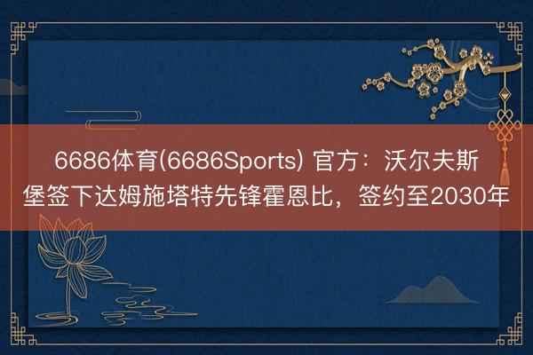 6686体育(6686Sports) 官方:沃尔夫斯堡签下达姆施塔特先锋霍恩比,签约至2030年