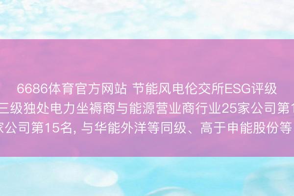 6686体育官方网站 节能风电伦交所ESG评级保管C-, 位居GICS三级独处电力坐褥商与能源营业商行业25家公司第15名, 与华能外洋等同级、高于申能股份等、低于晋控电力等