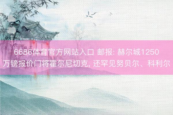 6686体育官方网站入口 邮报: 赫尔城1250万镑报价门将霍尔尼切克， 还罕见努贝尔、科利尔