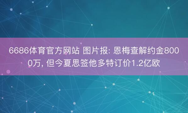 6686体育官方网站 图片报: 恩梅查解约金8000万, 但今夏思签他多特订价1.2亿欧